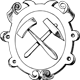 Bergleute, Feuerwehr: Berufswappen der Bergleute um 1880 Bergleute, Feuerwehr: Berufswappen der Bergleute um 1880